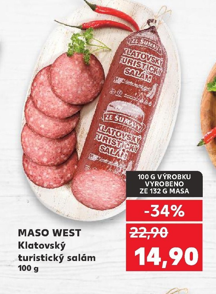 MASO WEST Klatovský turistický salám