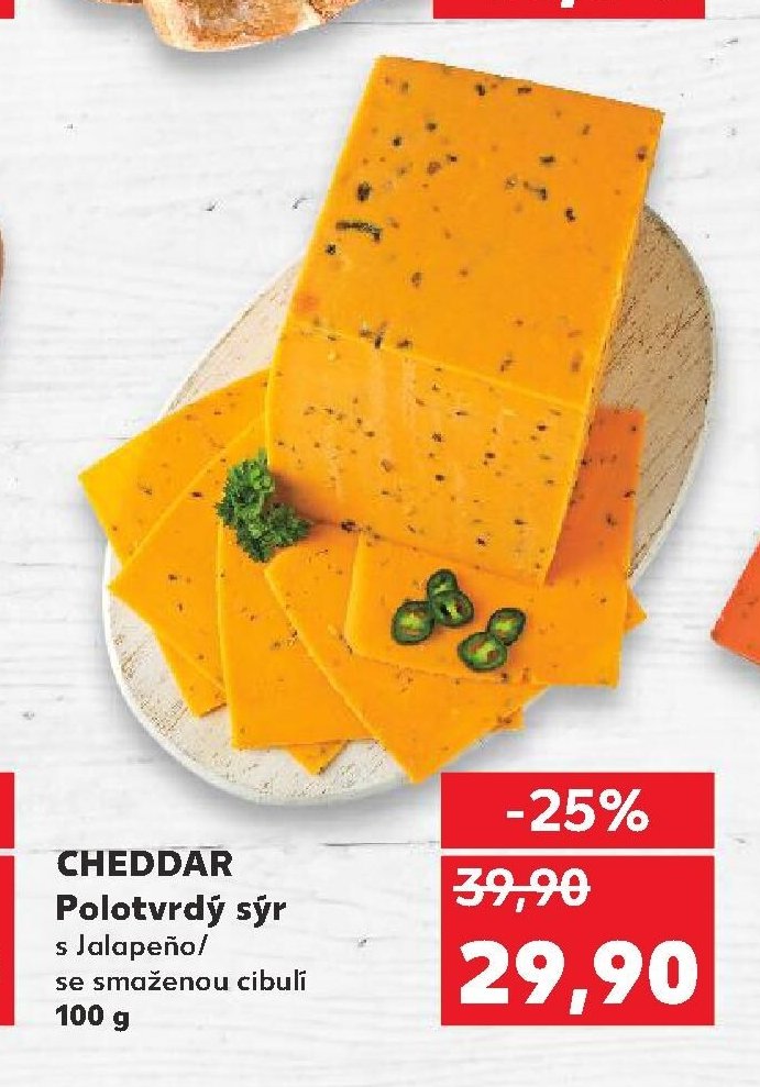 CHEDDAR Polotvrdý sýr