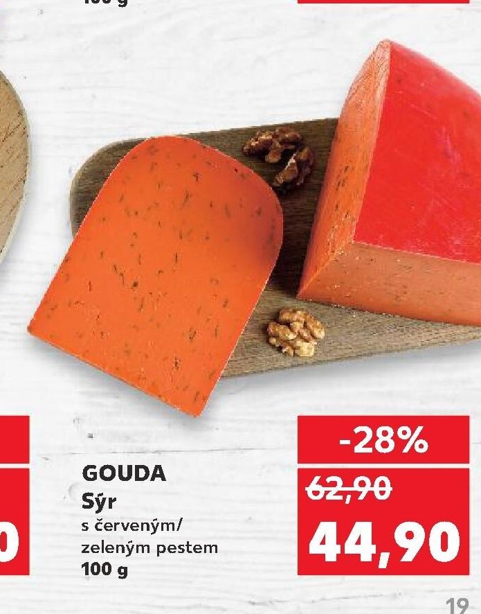 GOUDA Sýr s červeným/zeleným pestem