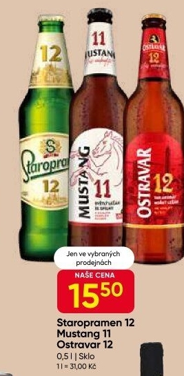 Pivo světlý ležák 12° Staropramen