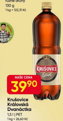 Pivo světlý ležák Královský 12° Krušovice