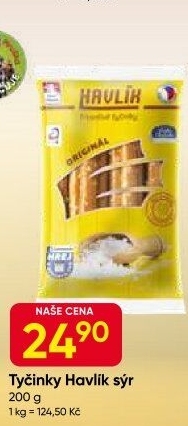 Tyčinky trvanlivé se sýrem a solí Havlík