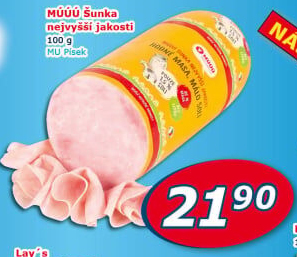 Šunka nejvyšší jakosti Maso uzeniny Písek