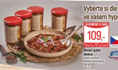 Hovězí guláš ve skle Globus