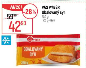 Obalovaný sýr mražený Váš Výběr
