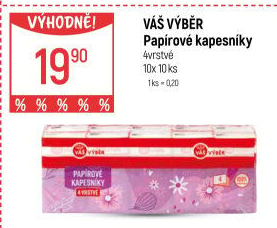 Papírové kapesníčky 4vrstvé Váš Výběr