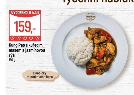 Kung Pao s kuřecím masem a jasmínovou rýží