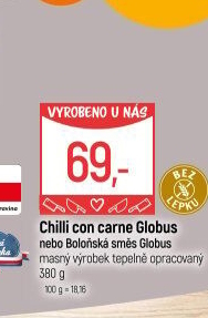 Chilli con carne ve skle Globus