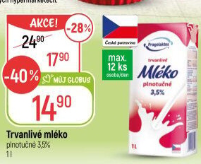 Mléko trvanlivé Pragolaktos - 3,5% plnotučné