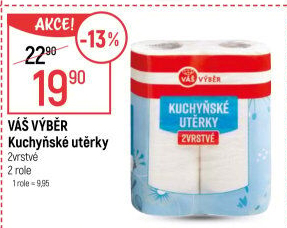 Utěrky kuchyňské 2vrstvé Váš Výběr