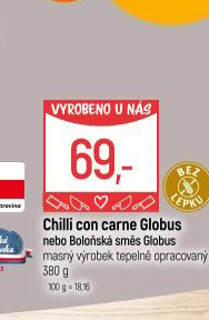 Chilli con carne ve skle Globus