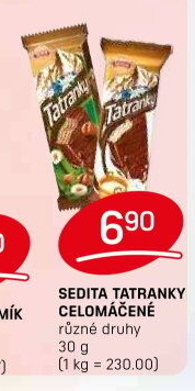 Celomáčené Tatranky Sedita