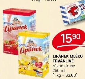 Nápoj mléko ochucené Lipánek Madeta