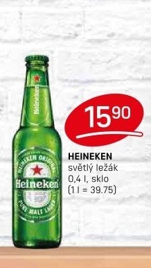 Pivo světlý ležák Heineken