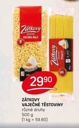 Těstoviny vaječné Zátkovy