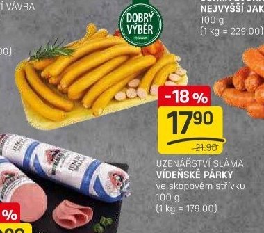 UZENÁŘSTVÍ SLÁMA VÍDEŇSKÉ PÁRKY