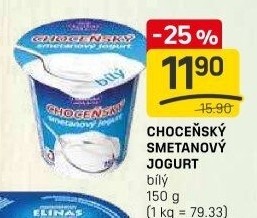 Bílý jogurt smetanový Choceňský
