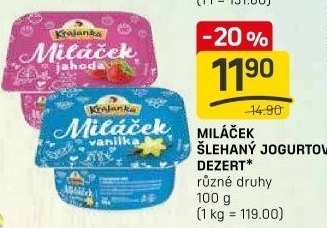 Jogurtový dezert Miláček Krajanka