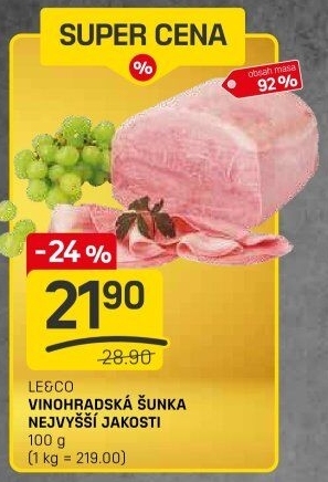 Šunka vinohradská nejvyšší jakosti LE&