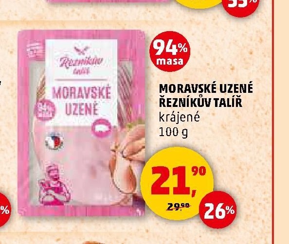 MORAVSKÉ UZENÉ ŘEZNÍKŮV TALÍŘ krájené 100 g