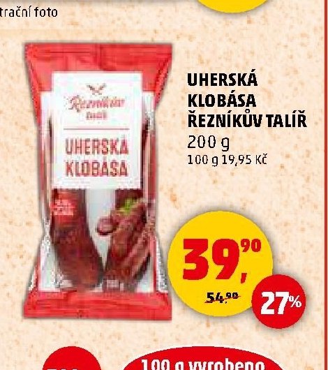 UHERSKÁ KLOBÁSA ŘEZNÍKŮV TALÍŘ 200 g