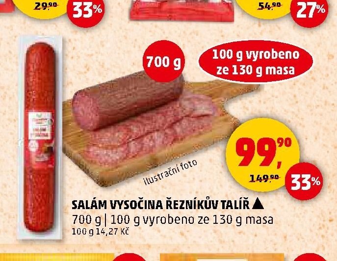 SALÁM VYSOČINA ŘEZNÍKŮV TALÍŘ 700 g