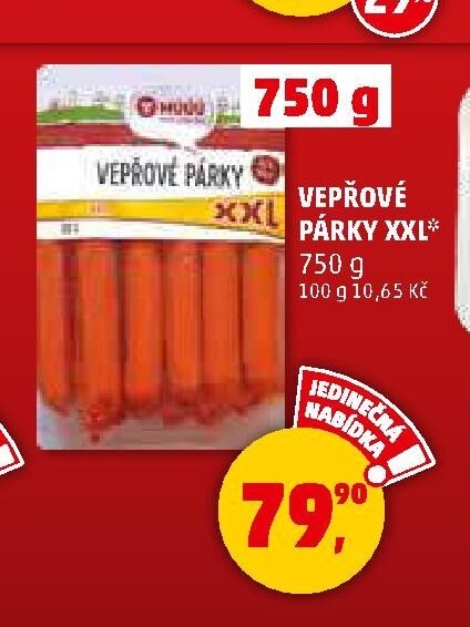 VEPŘOVÉ PÁRKY XXL