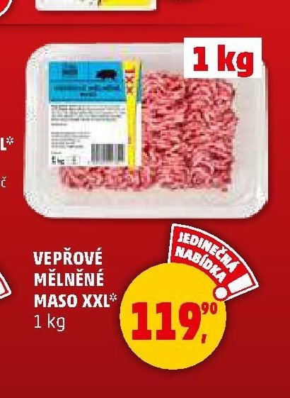VEPŘOVÉ MĚLNĚNÉ MASO XXL