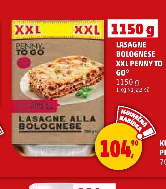 LASAGNE BOLOGNESE XXL PENNY TO GO 1150 g