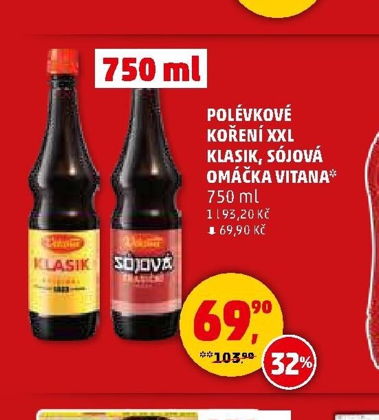 POLÉVKOVÉ KOŘENÍ XXL KLASIK, SÓJOVÁ OMÁČKA VITANA 750 ml - Penny Market akcniletaky.com