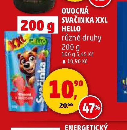 Ovocná svačinka Hello XXL 200g