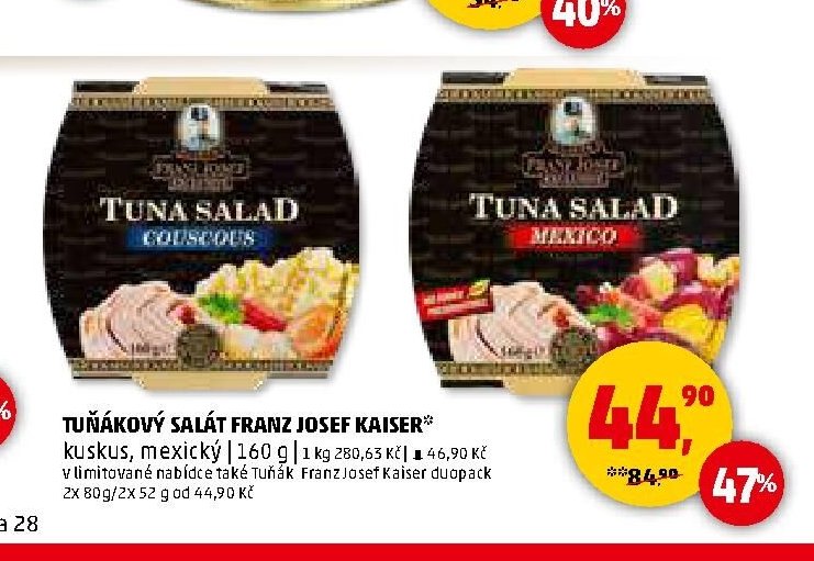 TUŇÁKOVÝ SALÁT FRANZ JOSEF KAISER 2x 80g/2x 52 g - Penny Market akcniletaky.com