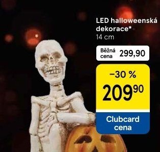 LED halloweenská dekorace 14 cm