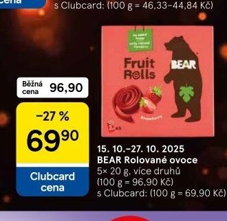 BEAR Rolované ovoce