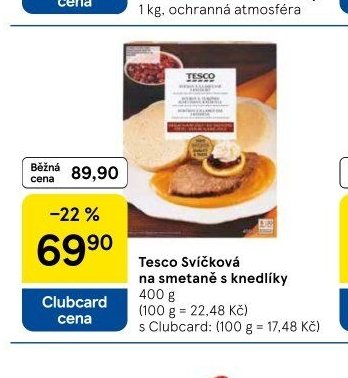 Tesco Svíčková na smetaně s knedlíky