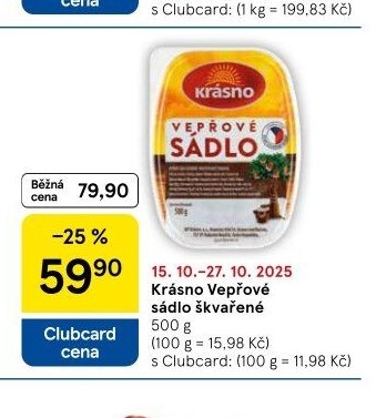 Krásno Vepřové sádlo škvařené