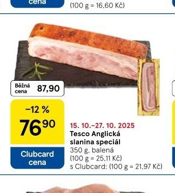 Tesco Anglická slanina speciál