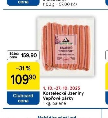 Kostelecké Uzeniny Vepřové párky