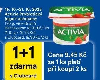 Jogurt ochucený Activia Danone