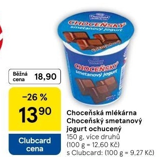Jogurt smetanový ochucený Choceňský