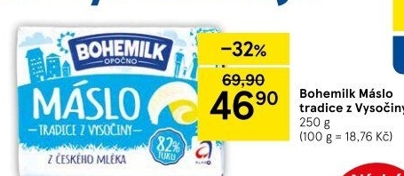 Máslo Opočenské Bohemilk