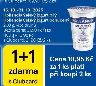 Ochucený jogurt selský Hollandia