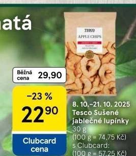 Sušená jablka Tesco