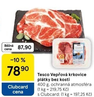 Vepřová krkovice bez kosti Tesco
