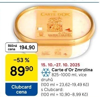 Zmrzlina ve vaničce Carte D'