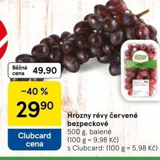 Hrozny červené bezsemenné The Grower'