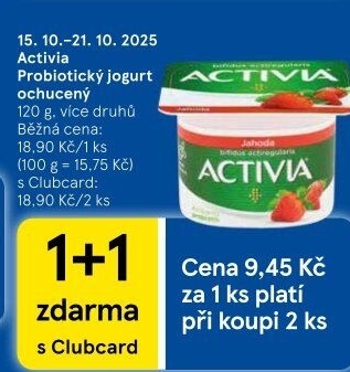 Jogurt ochucený Activia Danone