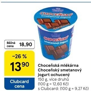 Jogurt smetanový ochucený Choceňský