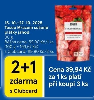 Mrazem sušené jahody Tesco