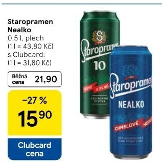 Nealkoholické pivo Staropramen